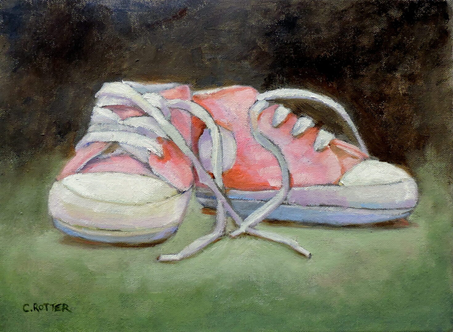 Painting Of Pretty In Pink Sneakers