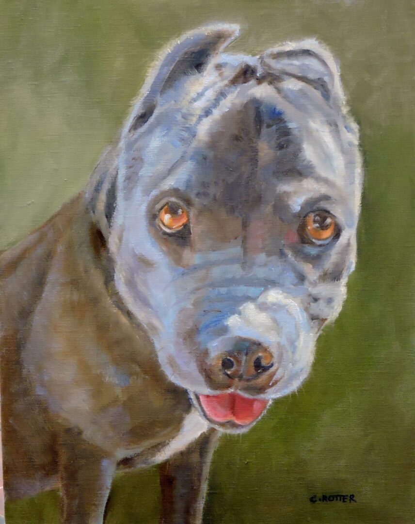 A painting of a dog