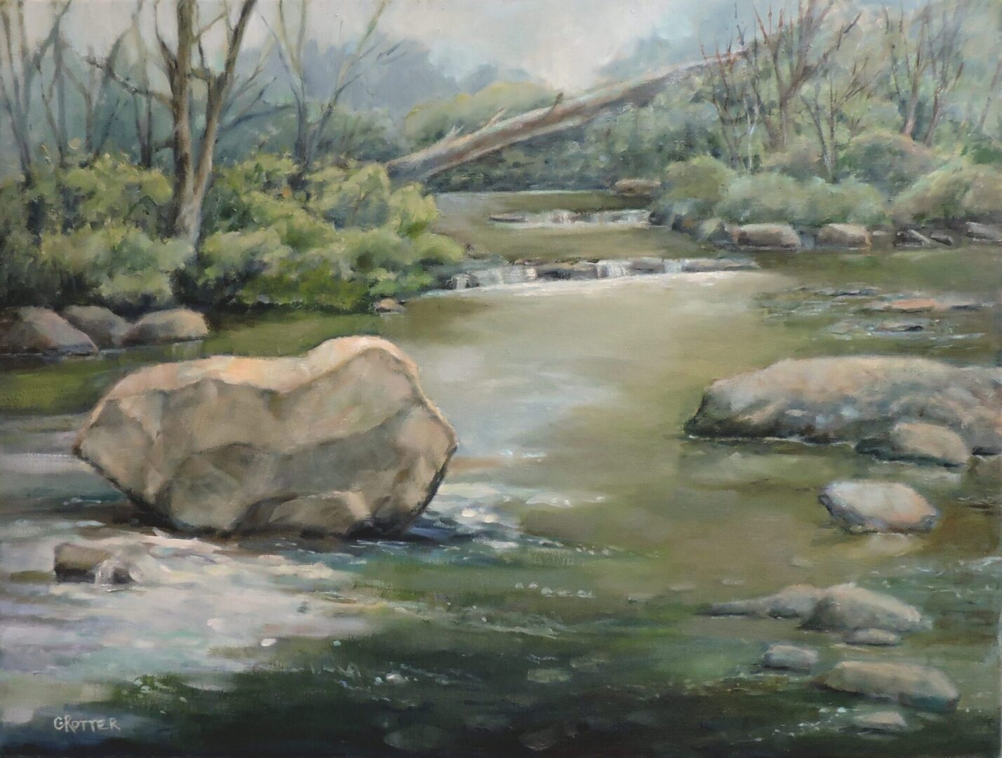 A painting of a river